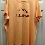L.L. Bean Women's Size XL Orange Access Trail Mountain Logo Graphic T Photo 0