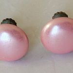 Vintage Retro Barbie Pink Circle Screw On Earrings Costume Jewelry Photo 2
