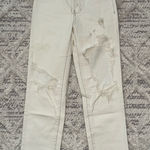 PacSun  Off White Distressed Dad Jeans Photo 0