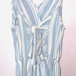 American Eagle Light Blue & White Striped Open Back Romper Photo 9
