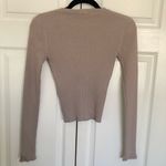 Brandy Melville Tan Ribbed Long Sleeve Sweater OS Photo 5