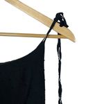 Swiss Dot Tiered Ruffle Babydoll Tie Strap Mini Dress in Black Size S Photo 5