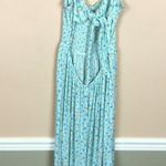 Aeropostale NWT  Women’s Mint Green Floral Tank Leg Slit Open Back Midi Dress Photo 5