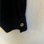 Vince 100% Silk Black Shirred Mock Neck Long Sleeve Blouse S Photo 6