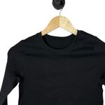 OQQ Women’s Fitted Ribbed Long Sleeve Athletic Top Black Size S Photo 4