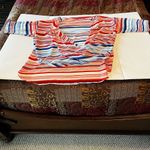 Sunny Leigh Sunny‎ Leigh Woman crossover sheer striped red white blue blouse size 3X Photo 4