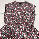 Rebecca Minkoff Black Red Floral Cap Sleeve Chiffon Ollie Dress Size LARGE Photo 5