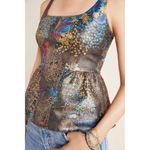 Anthropologie By  Sallie Metallic Jacquard Peplum Top  Multicolor Size 6 Photo 3