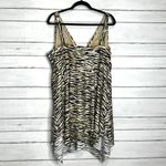 Swimsuits For All Swim Dress Handkerchief Hem Metallic Zebra Print Size 28 Tan Photo 2