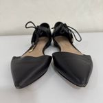 ALDO Black Leather Ankle Strap Pointed Toe Ballet Flats Size 7 Photo 2