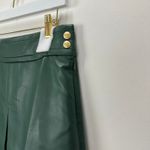 J.Crew NEW Center Pleat Mini Skirt Faux Leather Preppy Academia Green US 6 Photo 6