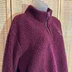 PINK - Victoria's Secret  Burgundy Half Zip Fleece Sweatshirt Pullover Jacket Large Photo 4
