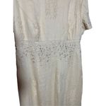 Maggy London Vintage  Light Pastel Yellow embroidered linen maxi sheath dress sz Photo 5