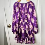Ulla Johnson  Purple Silk Emery Long Sleeve Ruffle Mini Dress Cassis Blur 10 Photo 7