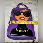 Novelty Lady Face Shoulder Bag faux Leather Messenger Travel Handbag (Purple) Purple Photo 9