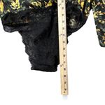 Free People Bodysuit Womens S Black Yellow Floral Intimately Elsa Wrap Plunging Photo 10