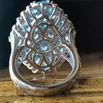 Natural Blue Apatite Sterling Silver Cocktail Ring Size 7 Photo 3