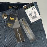 Lee NWT Women’s Plus Size 24W Railroad Stripe Denim Flex Motion Jean Walk Shorts Photo 2