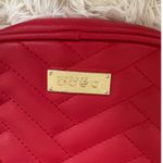 Bebe  Los Angeles Red Quilted Chevron Belt Bag Crossbody Fashion Purse‎ Photo 1