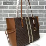 Michael Kors Luggage Multi Gilly Tote Large Bag Double Zip Wristlet Bundle Photo 2