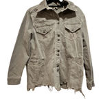 Free People Jacket Womens S Moonchild Denim Shirt Button Down Olive Green Photo 0