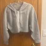 Zella  Gray Cropped Oversized Hoodie Photo 0