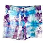 Crown & Ivy Size 12 Shorts Handmade Tie Dye Caroline Blue Purple 7 Inch 1149 Photo 0