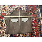 Ann Everett Waxed Weathered Boxy Grunge Canvas Poncho Shearling Pocket Oversized Brown Size undefined Photo 4