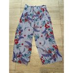 Susan Graver  Womens Passport Printed Capri Pants Blue‎ Tropical Floral Size M Photo 2