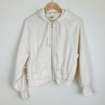Madewell  cream colored AiryTerry cocoon zip up hoodie with balloon sleeves. S Photo 2