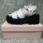 Chinese Laundry Low Down Leather Platform Sandals in White Photo 0