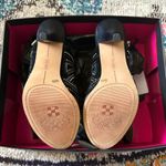 Vince Camuto Like NEW Camuto Yolana Black Leather Suede Slingback Peep Toe Sandal Heels Shoes Photo 5