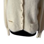 Vintage Sideffects Fuzzy‎ Cardigan Sweater Size M Cream Balloon Sleeve Cozy Knit Size M Photo 5