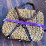 VTG Lesco Lona Wicker and Leather Handbag *Damaged* Tan Photo 10
