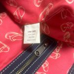 J.Crew Canvas Tote Bag Pink Navy Blue Handles Lined Interior Medium Size Cotton Photo 10