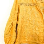 Free People Crop Top M Follow Your Heart Embroidered Golden Harvest Boho Cotton Photo 8