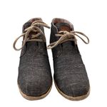 Toms  Espadrille Wedge Ankle Booties Fabric Lace Up Blue Combo 5.5 Photo 1