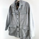 Sanctuary  Fisher Car Long Sleeve Buttoned Chest Pocket Oversized Coat Gray Small Photo 10