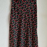Forever 21 F21 Black and Red Fruit Cherry Print Midi Skirt Photo 1