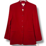 Talbots blazer women's 8 100% wool crepe single breasted career office red NEW Photo 0