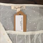 Mystree NWT  Ivory sheet Cross Front Blouse with Gold Accents Sz M Photo 5