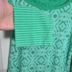 Fresh Produce Top Green Diamond Print 3/4 Sleeve Boat Neck Cotton Blend Photo 7