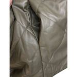 Calvin Klein Faux Leather Jacket M Quilted Olive Green Luxe Buttery Soft Neutral Photo 12