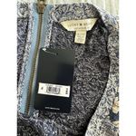 Lucky Brand New Zip Back Blue Paisley Short Sleeve Mixed Media Blouse Top XL Photo 2