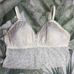 Aerie  Cream Lace Triangle Wireless Longline Bralette Bra Size XXL Photo 0