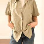 Christopher & Banks Vintage Christoph & Banks Sage Green Button Down Top Photo 0