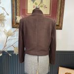 EXPRESS Vintage Campaign Tailleur Brown Fleece Heritage Blazer Jacket - Sz M π§‘π Photo 5
