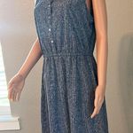 Alfani  Womens Shirt Dress DENIM TEXTURE Print Button Up Sleeveless BLUE NWT #24 Photo 1