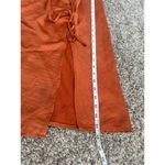 NWT House of Harlow 1960 Maxi Dress Satin Silky Orange Ruched Tie Front Side XS Photo 8