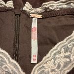 Free People mini dress floral lace sweetheart neck corduroy cotton XS Photo 4